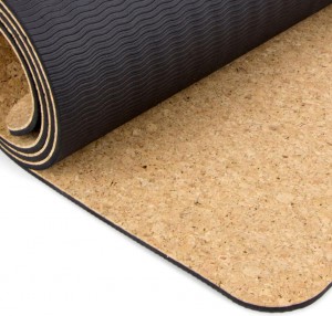 Estera de yoga de corcho para ejercicios de suelo impermeable