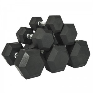 Oinarrizkoak Gomaz estalitako Hex Dumbbell Eskuaren Pisua