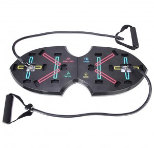 Multi-Functional kwalitere Foldable Push Up Board nwere Bands Resistance