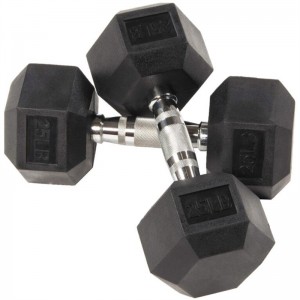 Basics Rubber Encased Hex Dumbbell Hand Weight