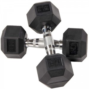 Basics Rubber Encased Hex Dumbbell Hand Weight