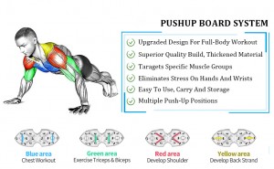 Resistance Bands ဖြင့် Foldable Push Up Board ကို ဘက်စုံသုံး အဆင့်မြှင့်ထားသည်။