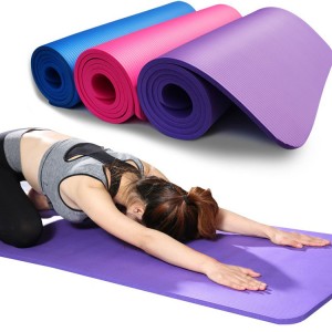 Siplemantè epè Yoga Pilates Egzèsis Mat, NBR Mat