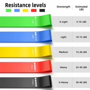 Latex Resistance Loop Exercise Bands Set of 5