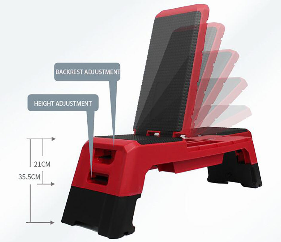 Çoxfunksiyalı Məşq Göyərtəsi Sərbəst Bucaq Tənzimlənən Aerob Stepper10