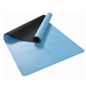 Dearadh Saincheaptha Neamh-duillín PU Nature Rubber Yoga Mat le Lógó