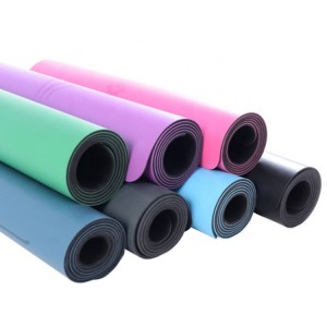 Dearadh Saincheaptha Neamh-duillín PU Nature Rubber Yoga Mat le Lógó