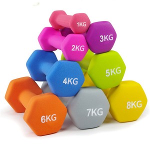 IHex Shape Neoprene Dumbbell kunye neVinyl Dipping Dumbbell