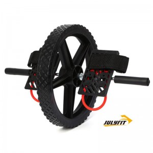 Professional power training exercise wheel with foot straps for more workout options